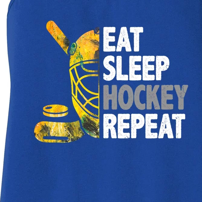 Eat Sleep Hockey Repeat Ice Hockey Player Gear Lover Cute Gift Women's Racerback Tank