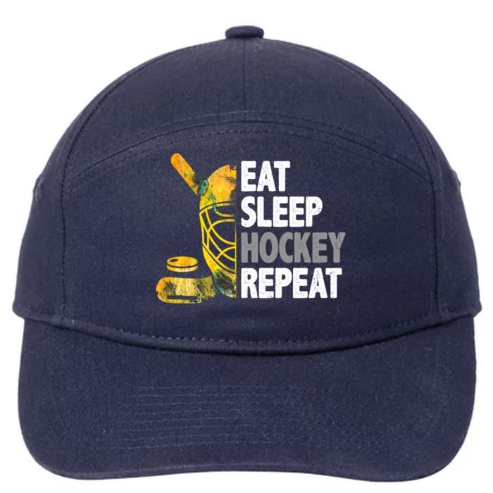 Eat Sleep Hockey Repeat Ice Hockey Player Gear Lover Cute Gift 7-Panel Snapback Hat