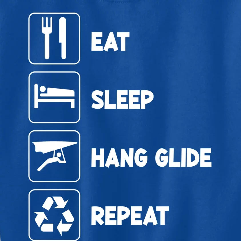 Eat Sleep Hang Glide Repeat Parasail Sky Hang Gliding Flying Funny Gift Kids Sweatshirt