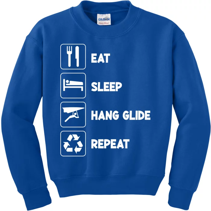 Eat Sleep Hang Glide Repeat Parasail Sky Hang Gliding Flying Funny Gift Kids Sweatshirt