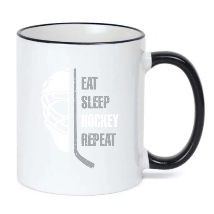 Eat Sleep Hockey Repeat Christmas Gifts Boy Men Hockey Xmas Gift Black Color Changing Mug