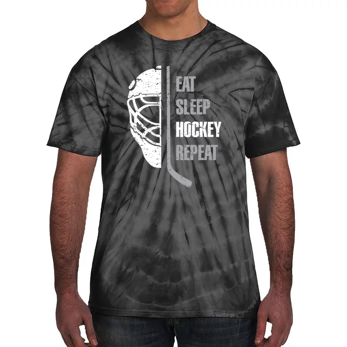 Eat Sleep Hockey Repeat Christmas Gifts Boy Men Hockey Xmas Gift Tie-Dye T-Shirt