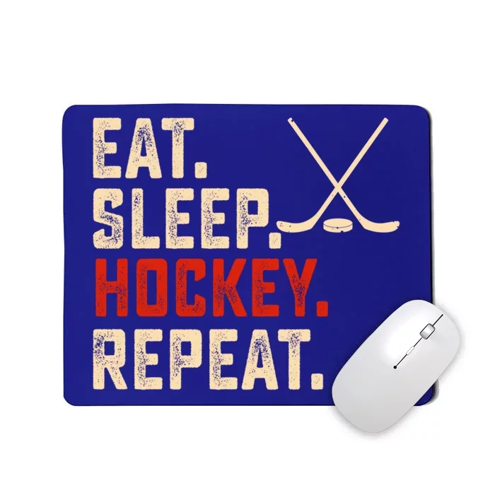 Eat Sleep Hockey Repeat Funny Hockey Player Coach Gift Mousepad