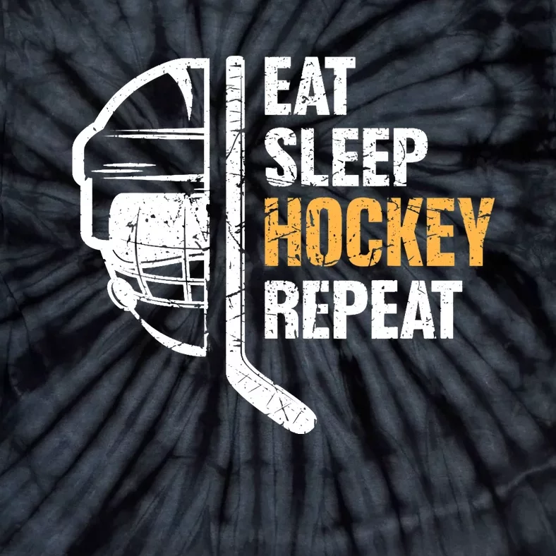 Eat Sleep Hockey Repeat Hockey Funny Ice Hockey Tie-Dye T-Shirt