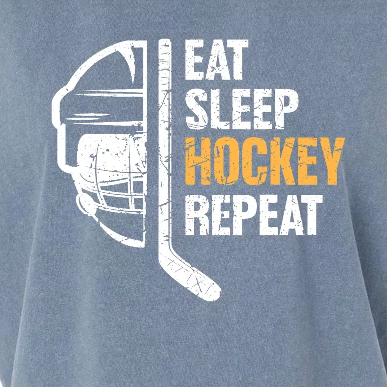 Eat Sleep Hockey Repeat Hockey Funny Ice Hockey Garment-Dyed Women's Muscle Tee