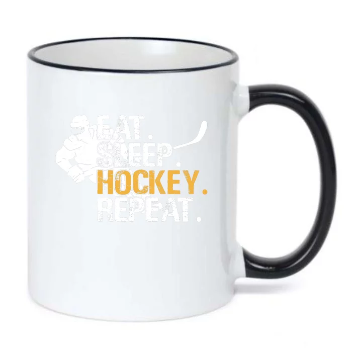 Eat Sleep Hockey Repeat Funny Black Color Changing Mug