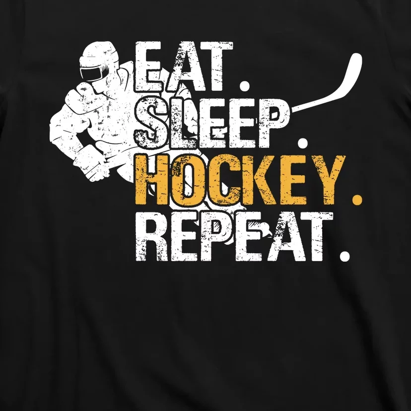 Eat Sleep Hockey Repeat Funny T-Shirt