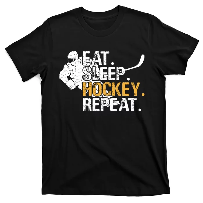 Eat Sleep Hockey Repeat Funny T-Shirt