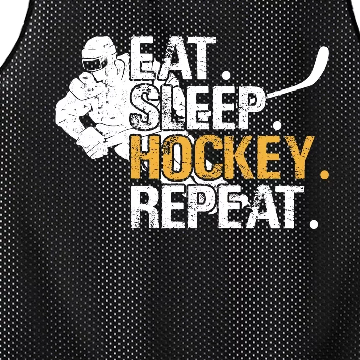 Eat Sleep Hockey Repeat Funny Mesh Reversible Basketball Jersey Tank