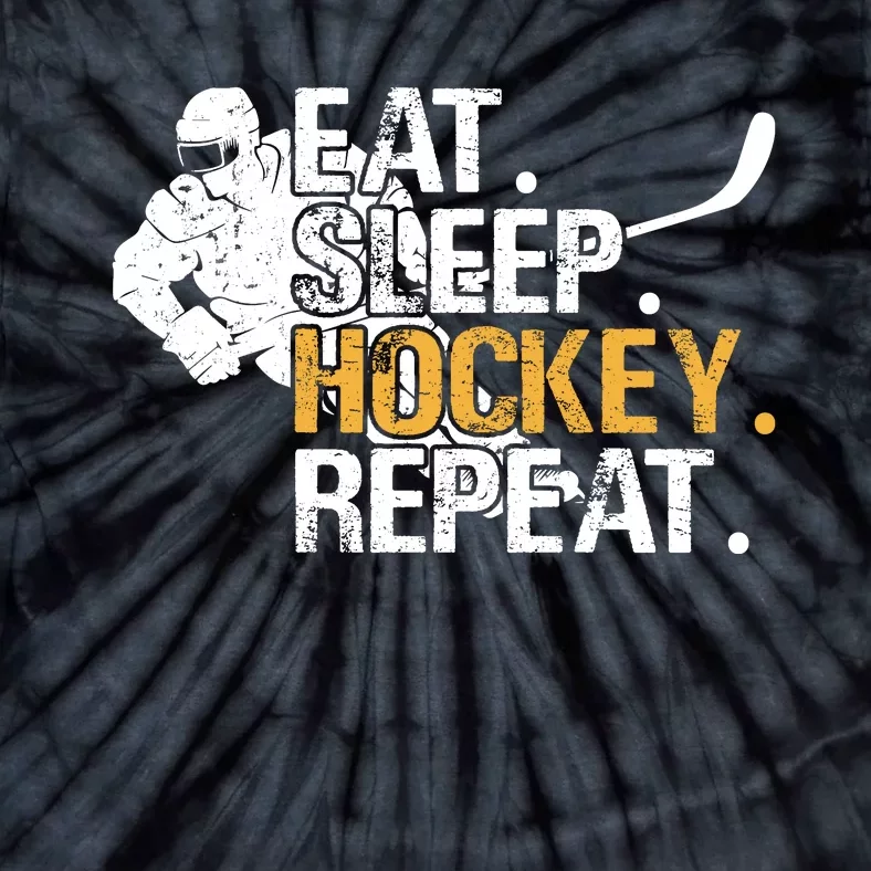 Eat Sleep Hockey Repeat Funny Tie-Dye T-Shirt