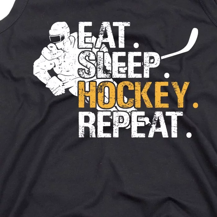 Eat Sleep Hockey Repeat Funny Tank Top