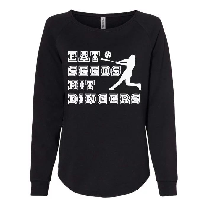 Eat Seeds Hit Dinger Baseball Lover Womens California Wash Sweatshirt