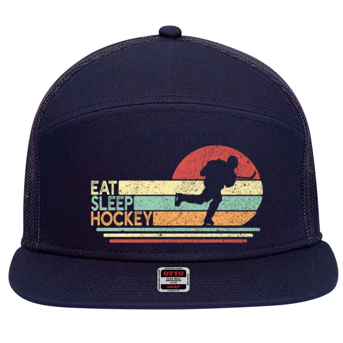 Eat Sleep Hockey 7 Panel Mesh Trucker Snapback Hat