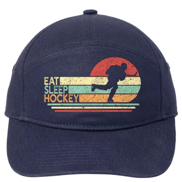 Eat Sleep Hockey 7-Panel Snapback Hat