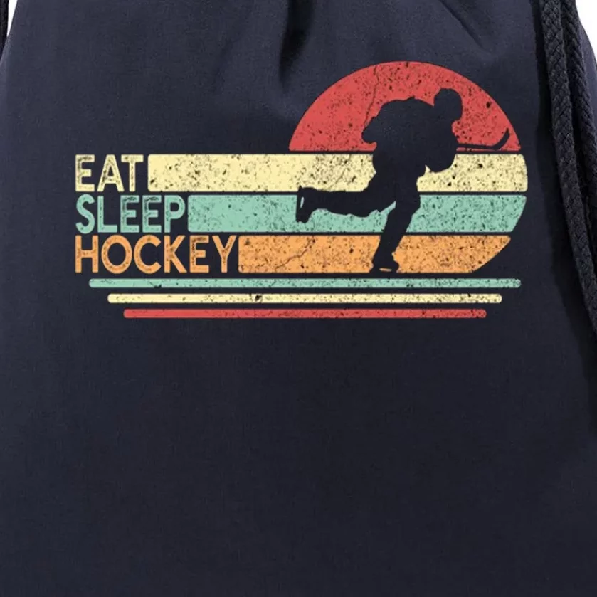 Eat Sleep Hockey Drawstring Bag