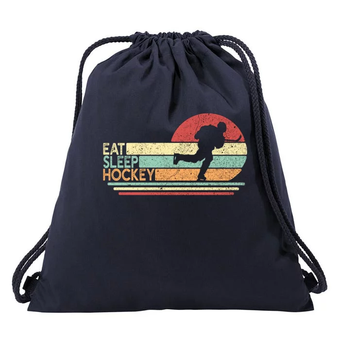 Eat Sleep Hockey Drawstring Bag