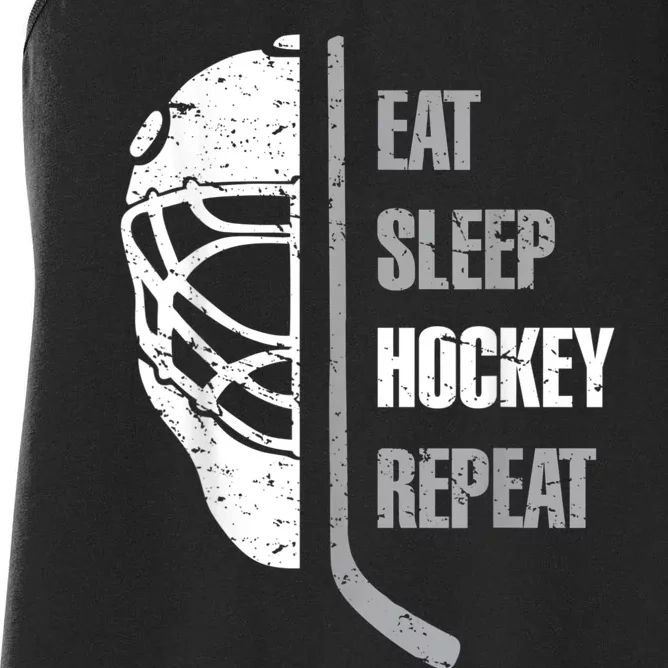 Eat Sleep Hockey Repeat Christmas For Teen Adult Hockey Women's Racerback Tank