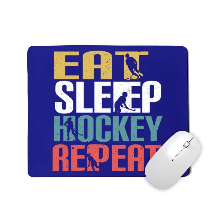 Eat Sleep Hockey Repeafunny Gift Retro Ice Hockey Gift Funny Gift Mousepad