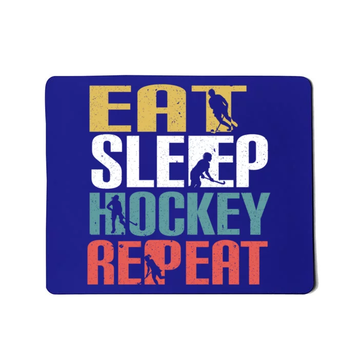 Eat Sleep Hockey Repeafunny Gift Retro Ice Hockey Gift Funny Gift Mousepad