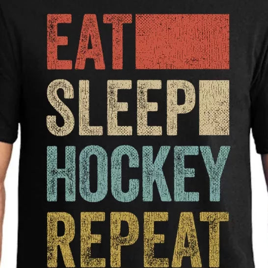 Eat Sleep Hockey Repeat Outfit Hockey Gift Pajama Set