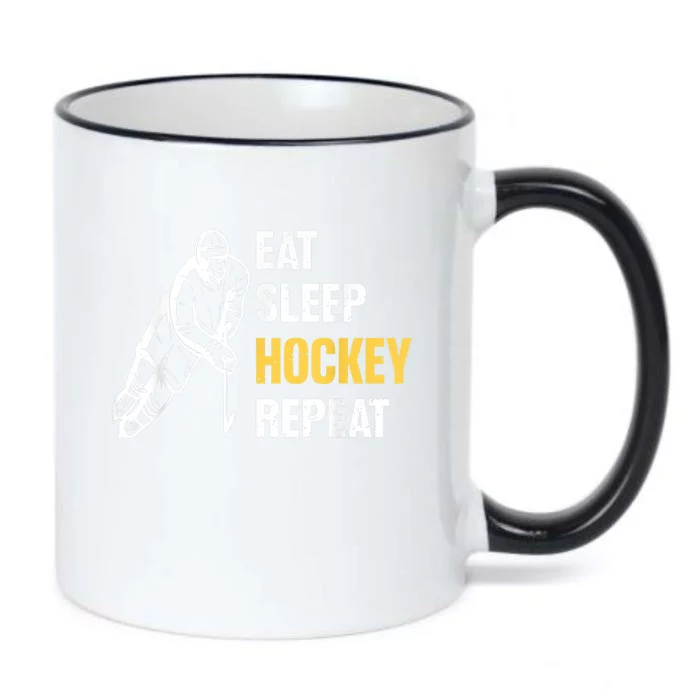 Eat Sleep Hockey Repeat Ice Hockey Black Color Changing Mug