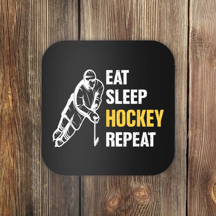 Eat Sleep Hockey Repeat Ice Hockey Coaster