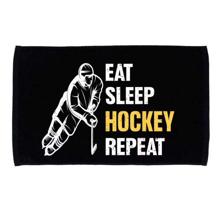 Eat Sleep Hockey Repeat Ice Hockey Microfiber Hand Towel