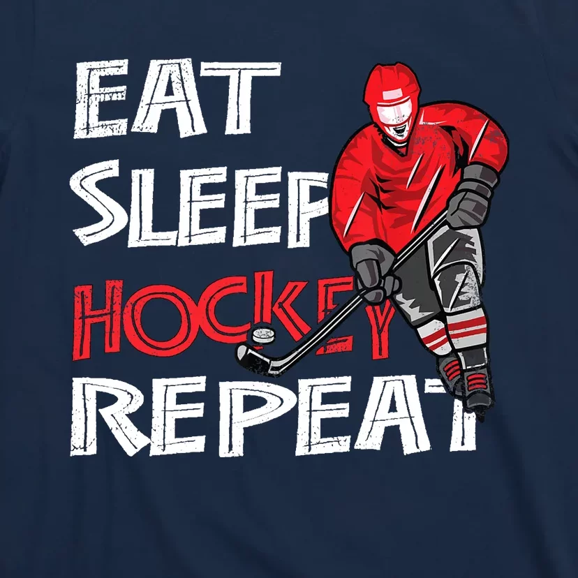 Eat Sleep Hockey Repeat For Boy With Puck And Stick T-Shirt