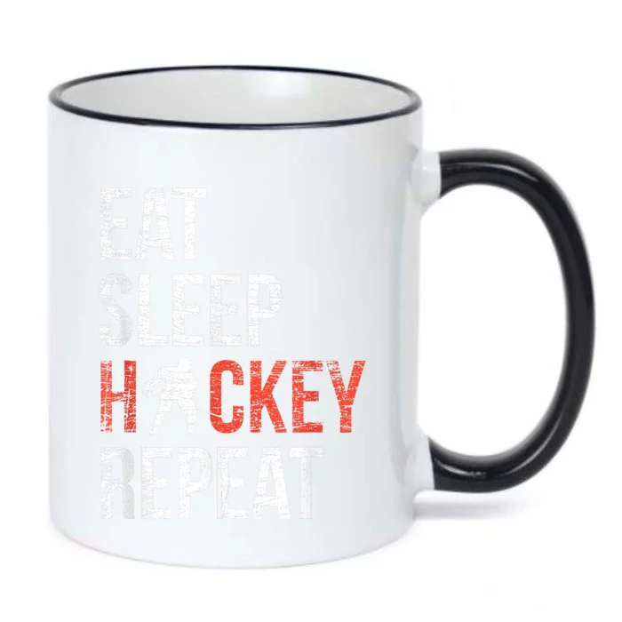 Eat Sleep Hockey Repeat Ice Hockey Black Color Changing Mug