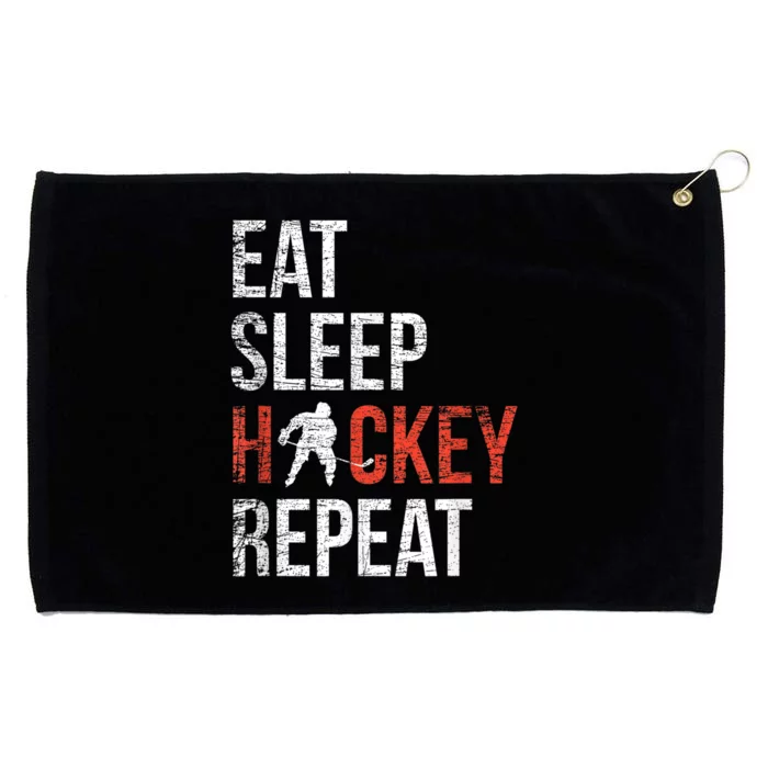 Eat Sleep Hockey Repeat Ice Hockey Grommeted Golf Towel