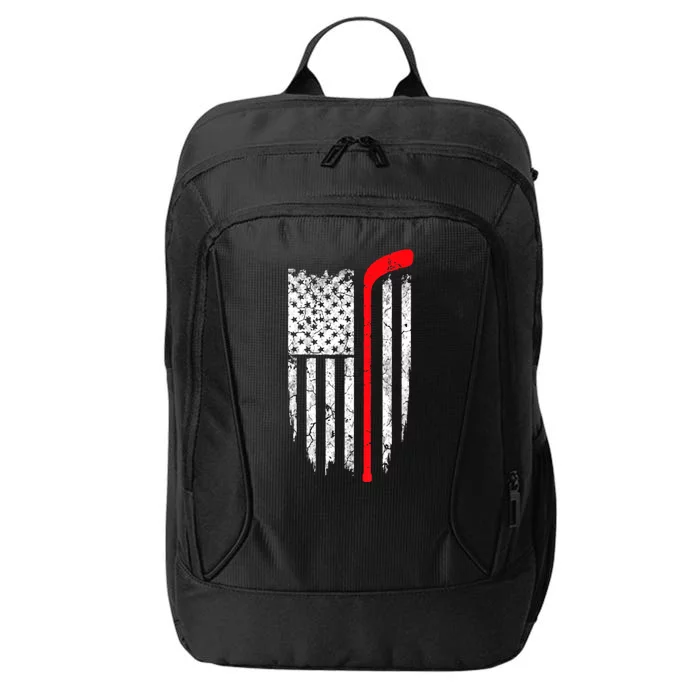 Eat Sleep Hockey American Flag Ice Hockey Gift City Backpack