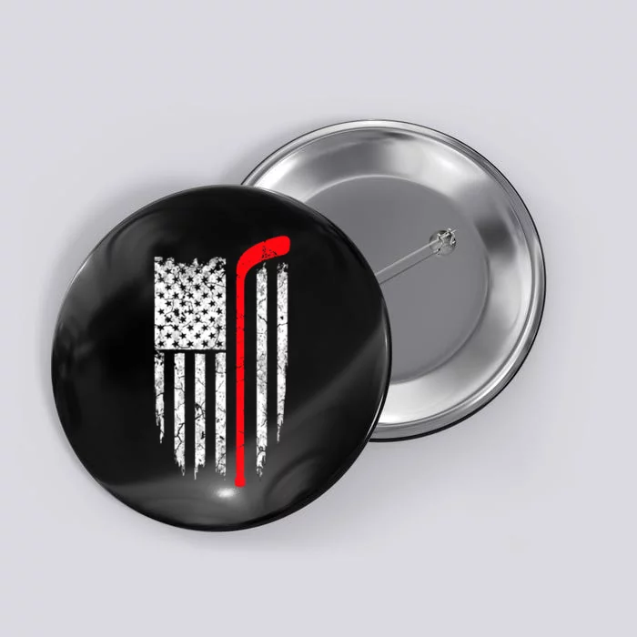 Eat Sleep Hockey American Flag Ice Hockey Gift Button