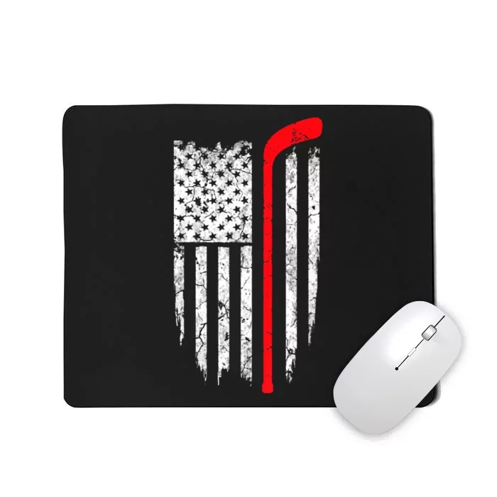 Eat Sleep Hockey American Flag Ice Hockey Gift Mousepad