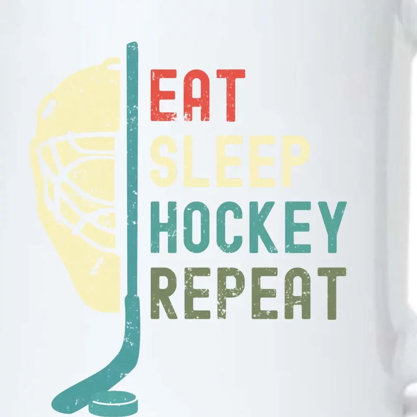 Eat Sleep Hockey Repeat Hockey Retro Ice Hockey Black Color Changing Mug