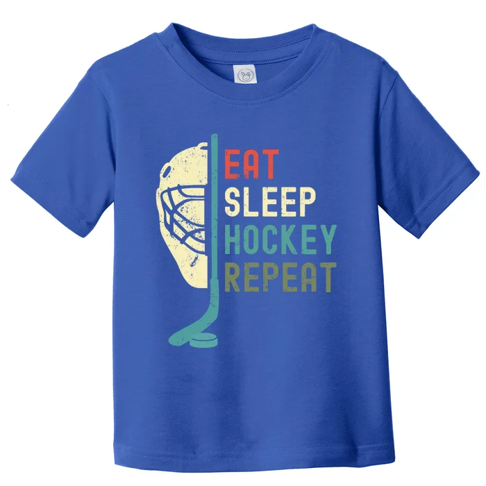 Eat Sleep Hockey Repeat Hockey Retro Ice Hockey Toddler T-Shirt