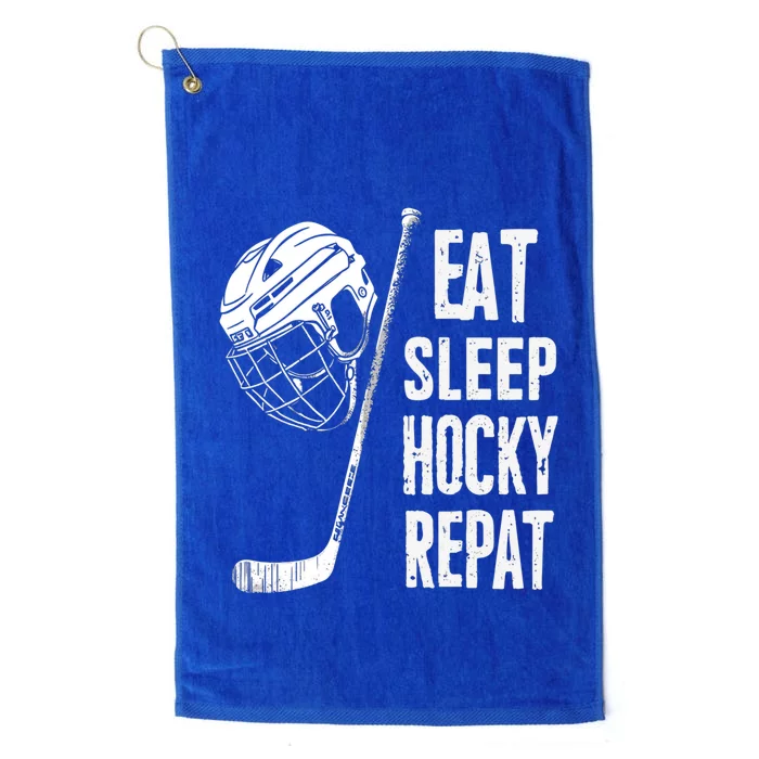 Eat Sleep Hockey Repeat Hockey Sport Meaningful Gift Platinum Collection Golf Towel