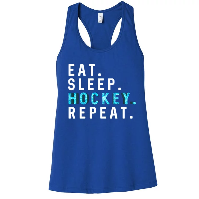 Eat Sleep Hockey Repeat Gift Ice Hockey Lover Player Gift Women's Racerback Tank