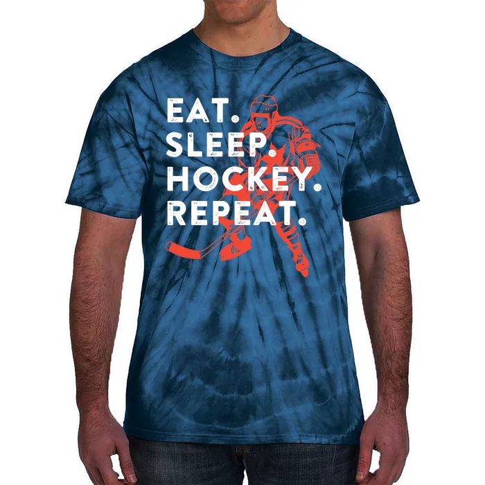 Eat Sleep Hockey Repeat - Gift Tie-Dye T-Shirt