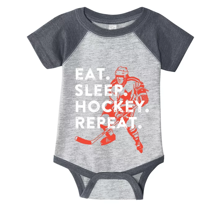 Eat Sleep Hockey Repeat - Gift Infant Baby Jersey Bodysuit