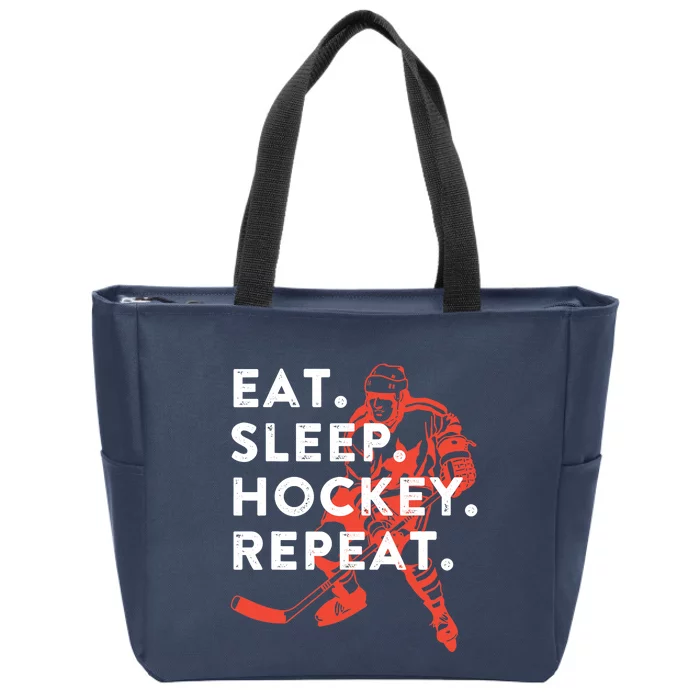 Eat Sleep Hockey Repeat - Gift Zip Tote Bag