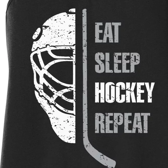 Eat Sleep Hockey Repeat Christmas For N Adult Hockey Women's Racerback Tank