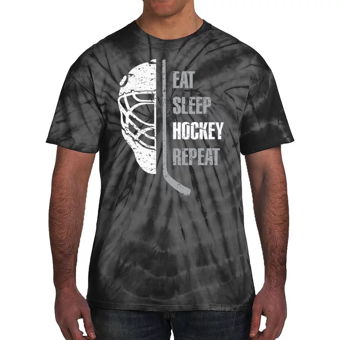 Eat Sleep Hockey Repeat Christmas For N Adult Hockey Tie-Dye T-Shirt