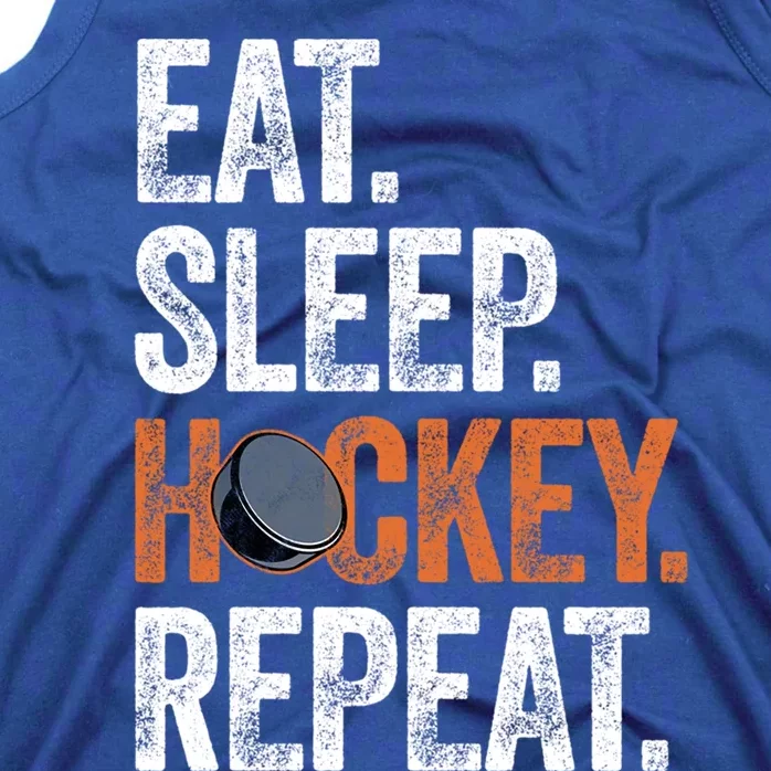 Eat Sleep Hockey Repeat Funny Ice Hockey Players Routine Meaningful Gift Tank Top