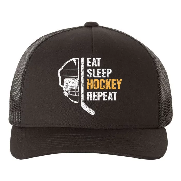 Eat Sleep Hockey Repeat Great Gift For Hockey Players Yupoong Adult 5-Panel Trucker Hat