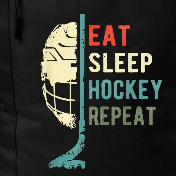 Eat Sleep Hockey Repeat Hockey Funny Ice Hockey Daily Commute Backpack