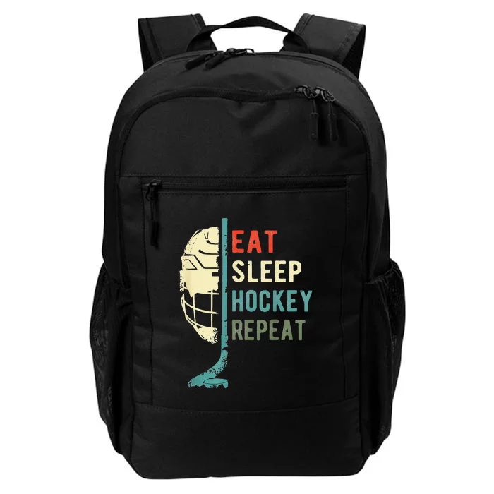 Eat Sleep Hockey Repeat Hockey Funny Ice Hockey Daily Commute Backpack