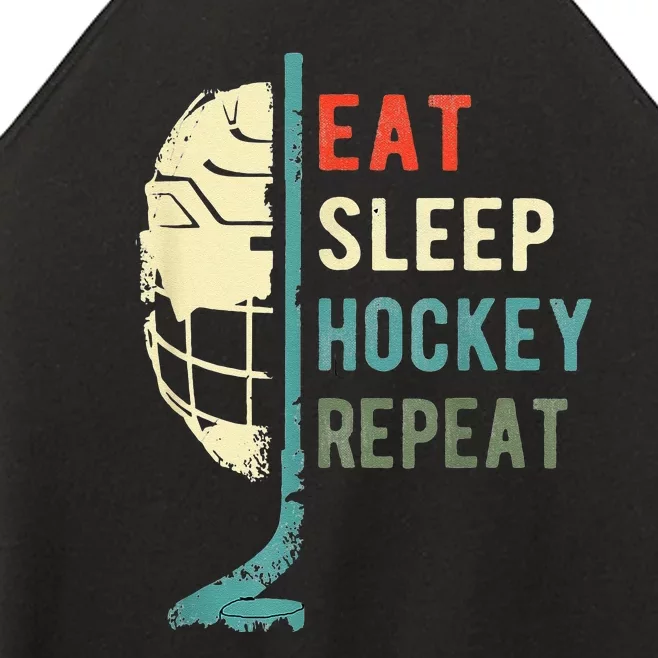 Eat Sleep Hockey Repeat Hockey Funny Ice Hockey Women’s Perfect Tri Rocker Tank