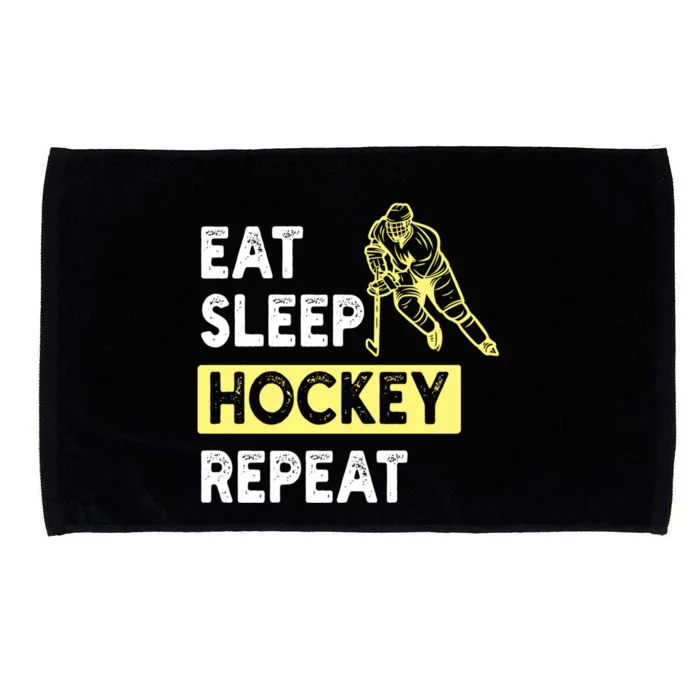 Eat Sleep Hockey Repeat Tee Gift Kids Hockey Lovers Gift Microfiber Hand Towel