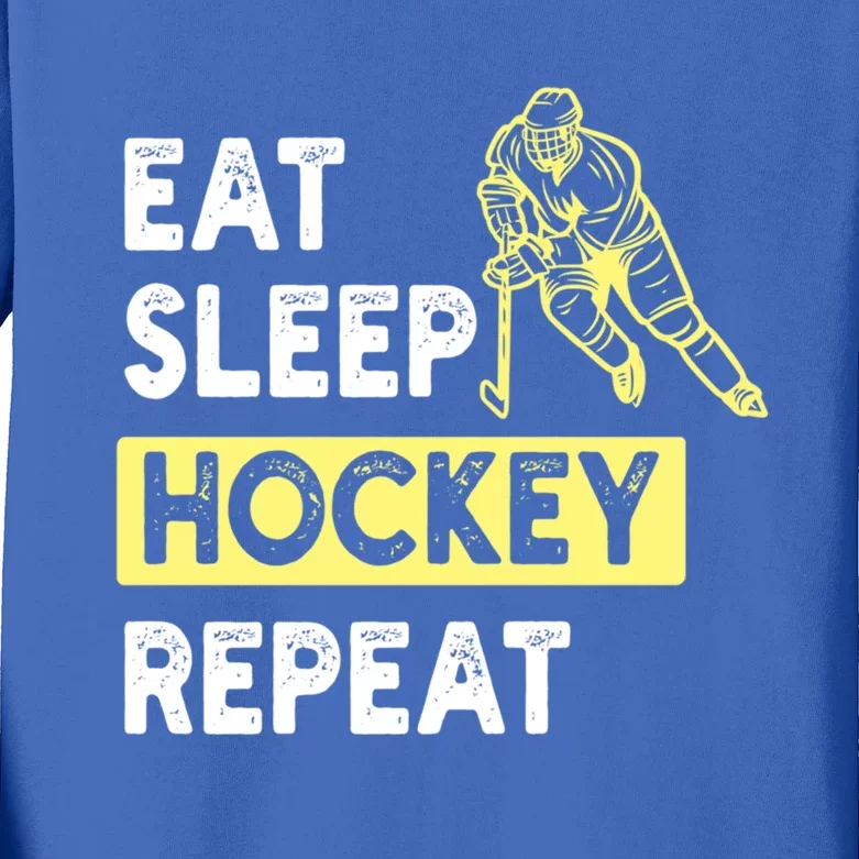 Eat Sleep Hockey Repeat Tee Gift Kids Hockey Lovers Gift Kids Long Sleeve Shirt