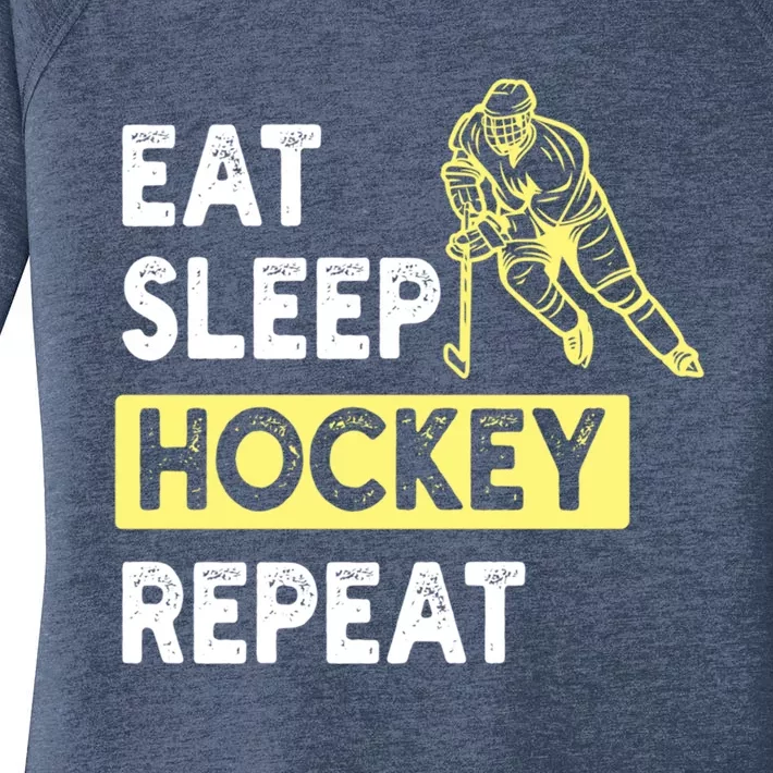 Eat Sleep Hockey Repeat Tee Gift Kids Hockey Lovers Gift Women's Perfect Tri Tunic Long Sleeve Shirt